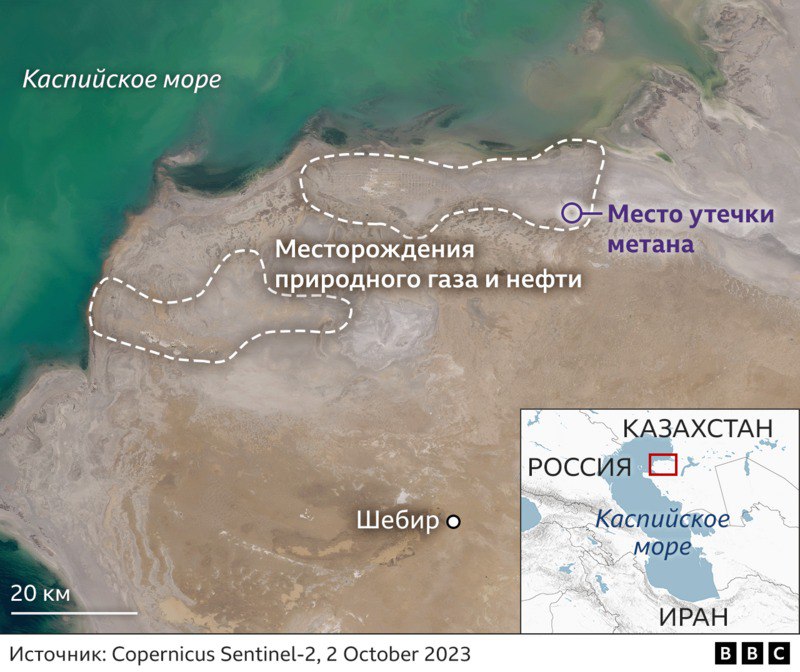 В Казахстане обнаружена крупнейшая на планете утечка метана
