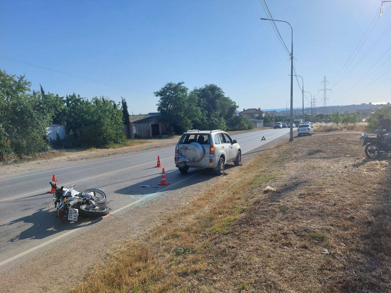 В Севастополе произошло ДТП с несовершеннолетним водителем мотоцикла