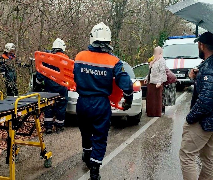 Под Судаком иномарка с женщиной за рулем вылетела с проезжей части и врезалась в дерево