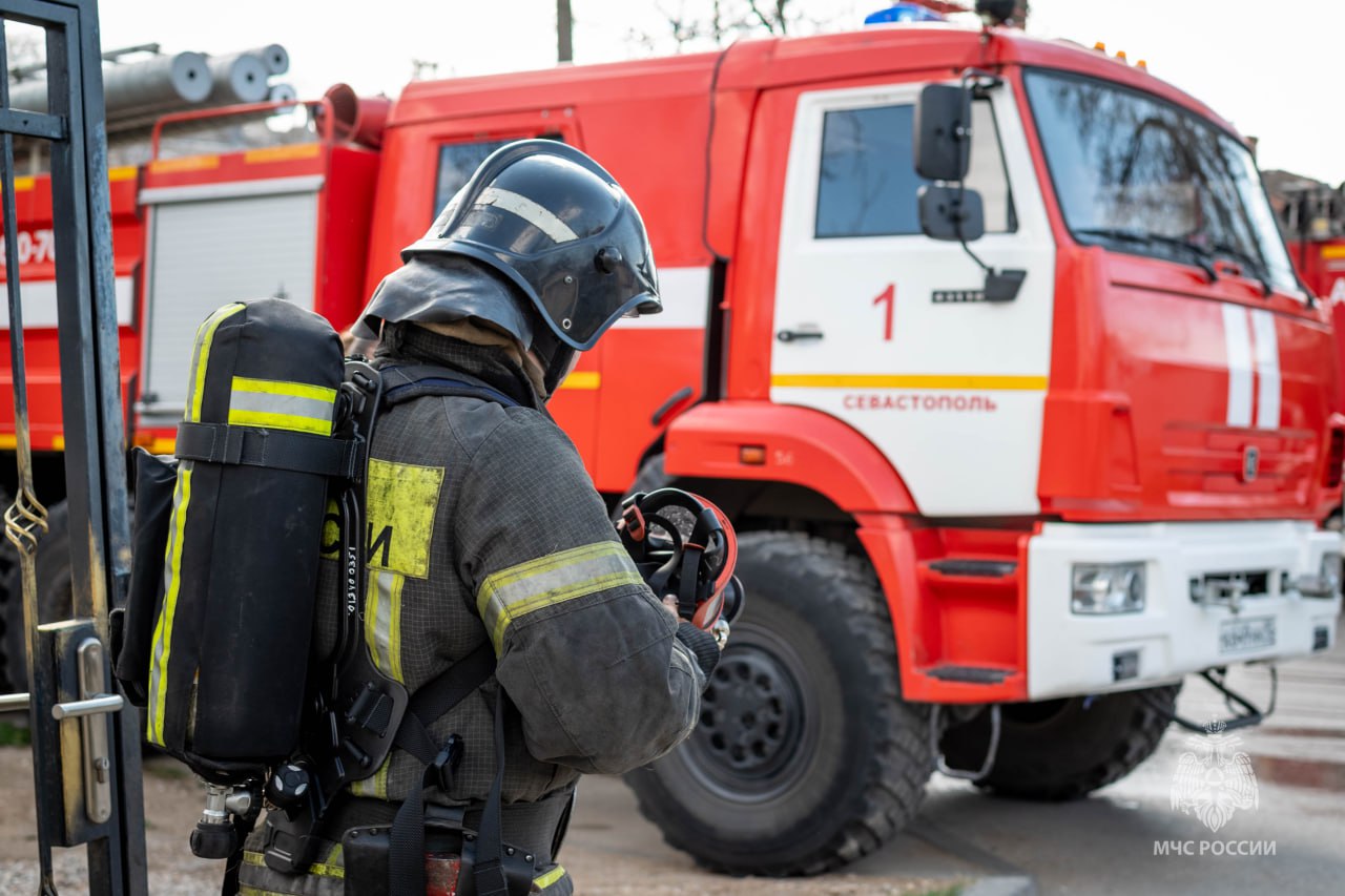 В Севастополе на пожаре спасли женщину и ее собаку