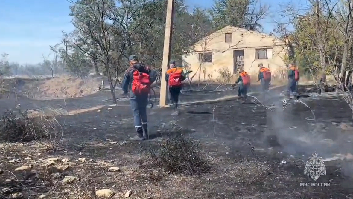Под Симферополем произошел ландшафтный пожар, огонь охватил 23 гектара